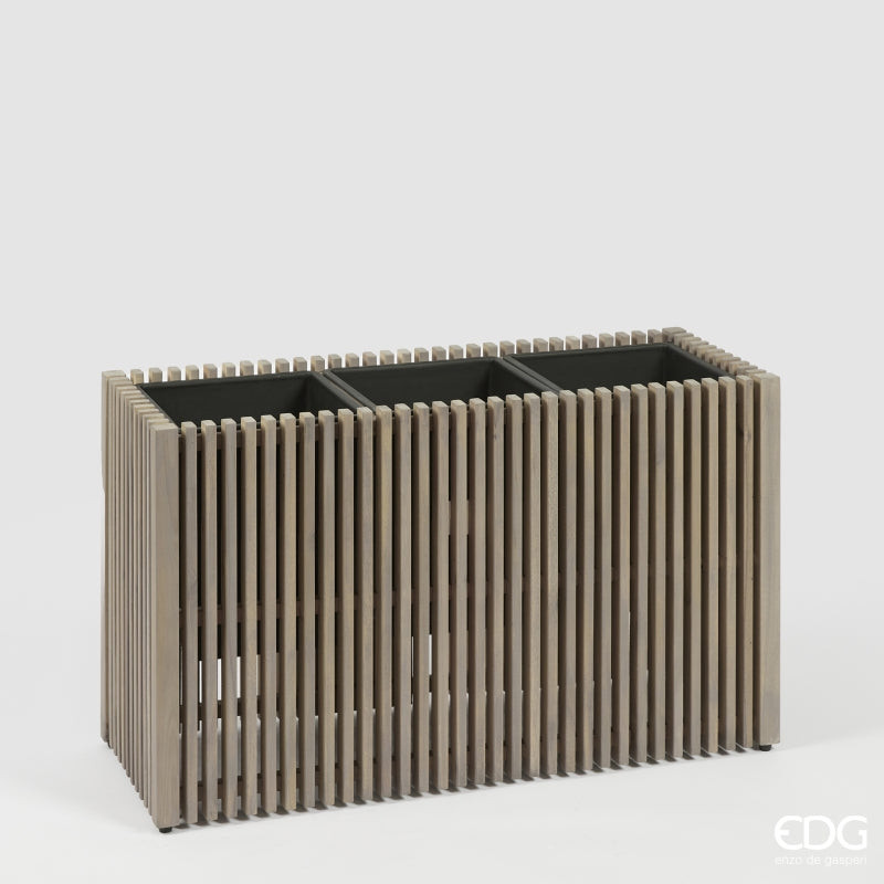 EDG Enzo De Gasperi EDG Enzo De Gasperi Vaso Listelli Rettangolare Legno di Acac