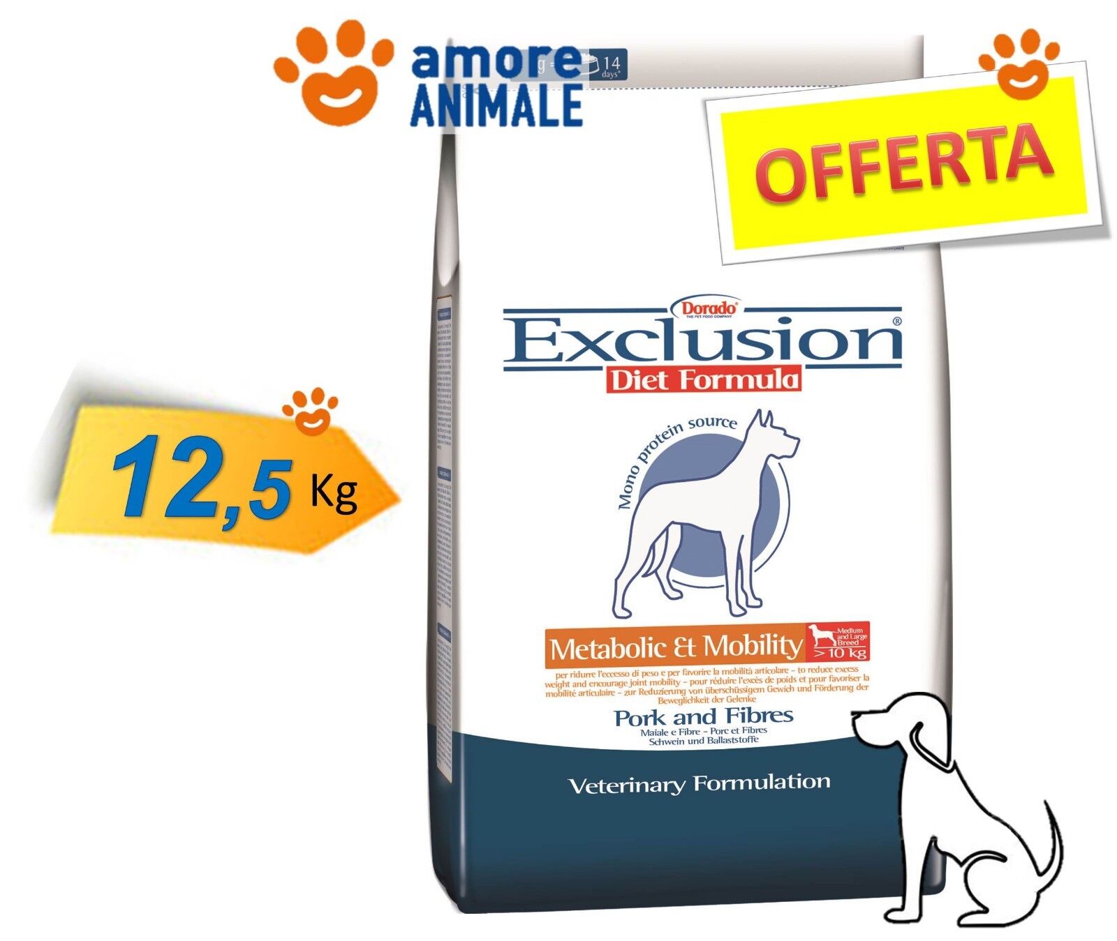 Exclusion Diet Metabolic & Mobility Medium / Large 12 kg(ex sacco 12,5)