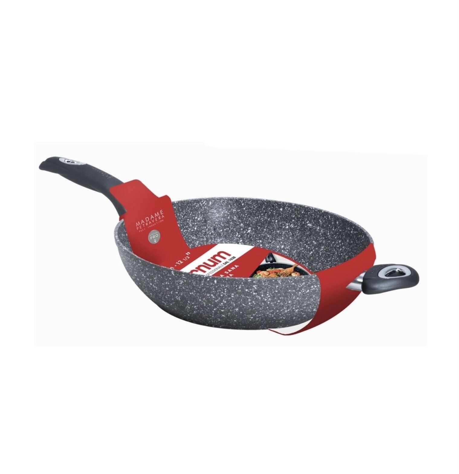 Aeternum Bialetti Saltapasta Wok 32cm Madame PetraVera Induzione 2 Manici