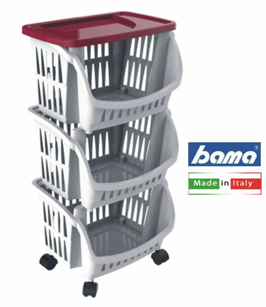 CARRELLO PORTAFRUTTA PLASTICA TIDY BORDEAUX