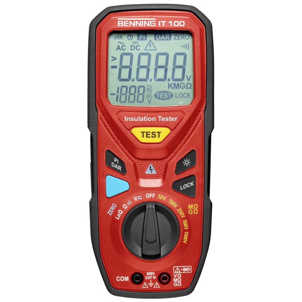 Benning IT 100 Misuratore di isolamento 50 V, 100 V, 250 V, 500 V, 1000 V 20 GΩ