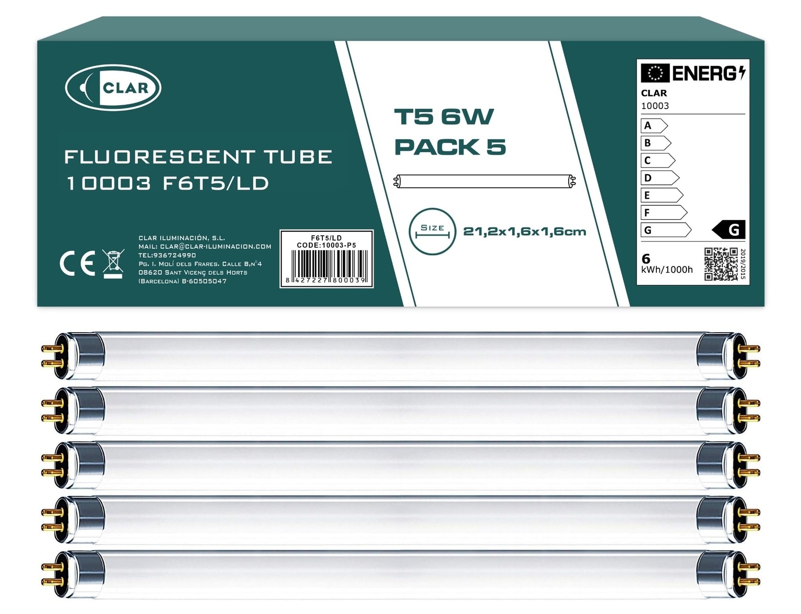 CLAR - 6W T5, Tube Fluorescent, Tubes Fluorescents, Tube Néon, Lampade Fluoresce