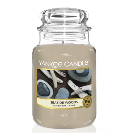YANKEE CANDLE SEASIDE WOODS LARGE JAR UP TO 150H