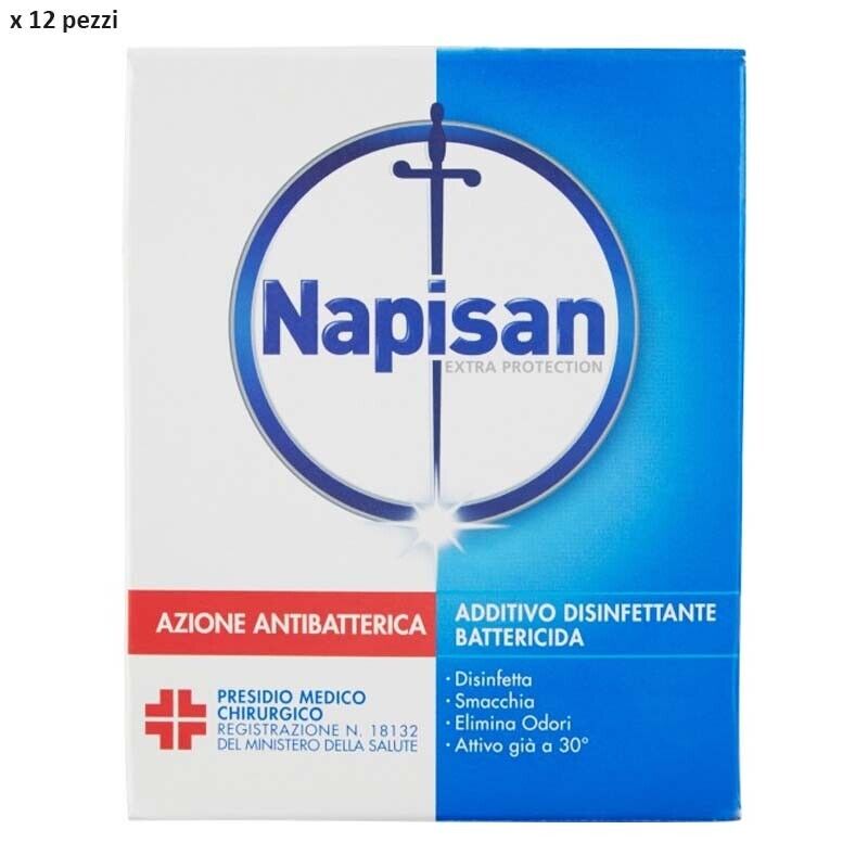 12 Napisan Additivo Disinfettante in polvere per bucato Extra Protection 600gr