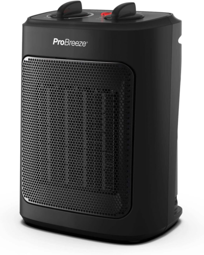 Pro Breeze Stufetta Elettrica Basso Consumo 2000W in Ceramica - 3 Nero
