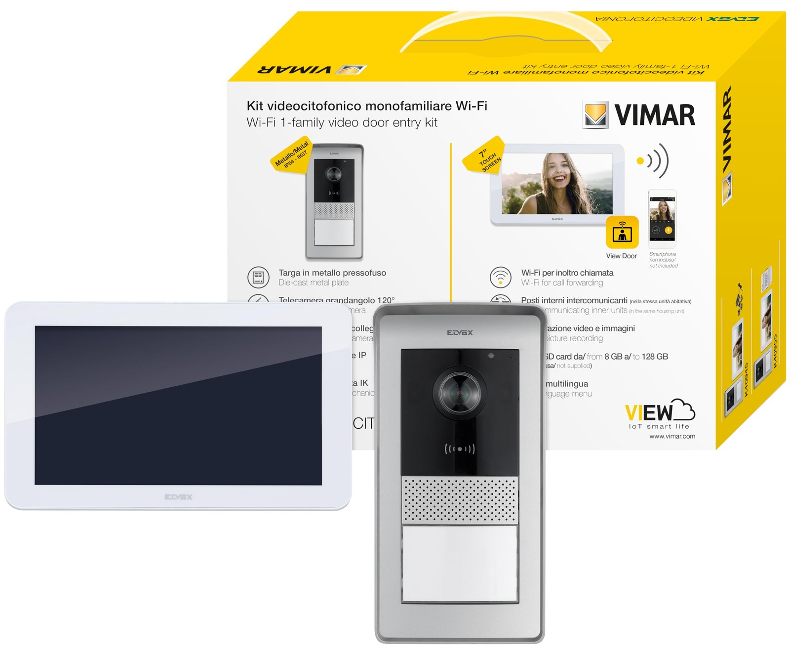 VIMAR K42955 Kit videocitofono WIFI monofamiliare, alimentatore barra (g6N)