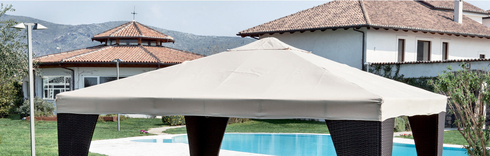 TOP COPERTURA X GAZEBO LEGNO 3X4POLIEST.BIANC I GIARDINI DEL RE PZ 1