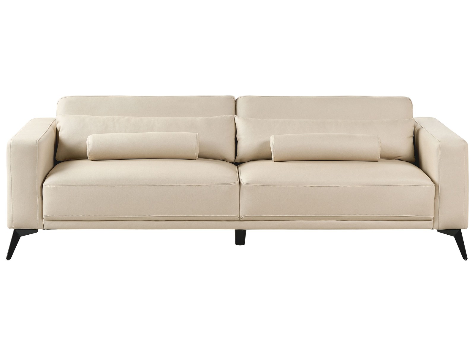 Divano imbottito a 3 posti Altezza schienale regolabile ecopelle beige Ange