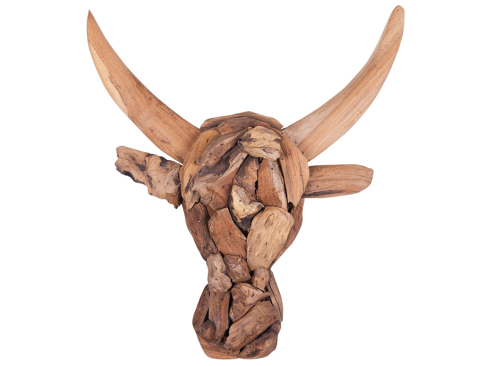 Figura decorativa legno chiaro BULL Bull Head