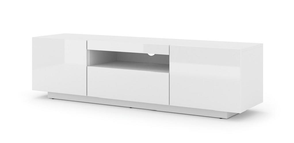 Mobile TV sospeso o a terra 150x42/36x37 Cm STAND AURA Bianco lucido