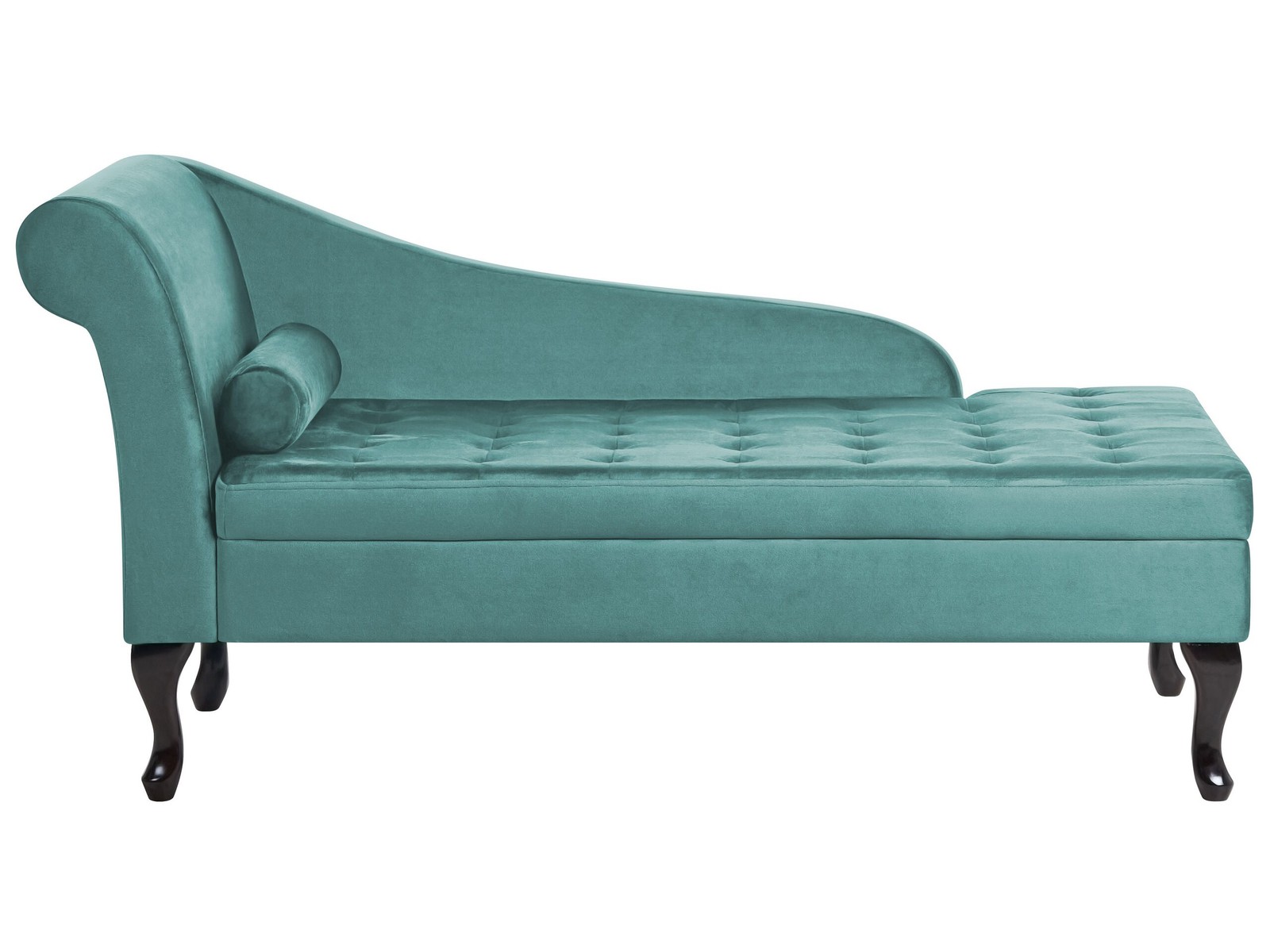 Chaise longue contenitore velluto verde acqua sinistra PESSAC