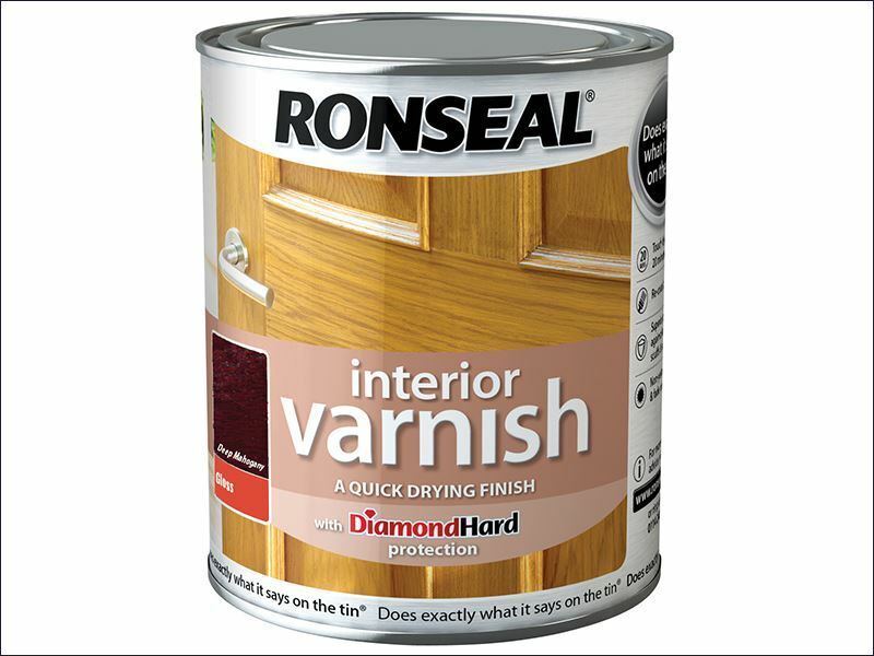 Ronseal - Interior Varnish Quick Dry Gloss Deep Mahogany 250ml