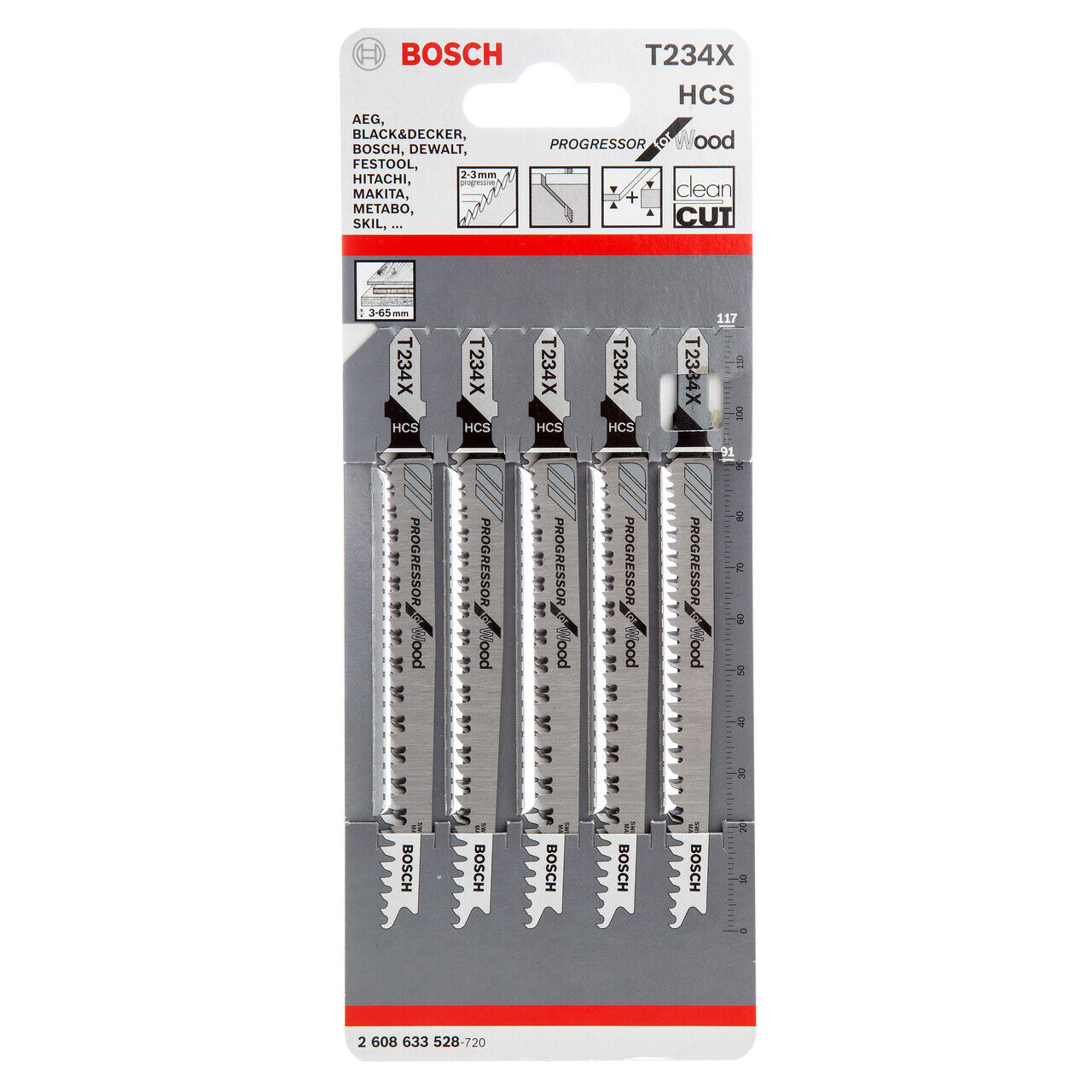 Bosch T234X Progressor Per Seghe Da Legno (Confezione Da 5)