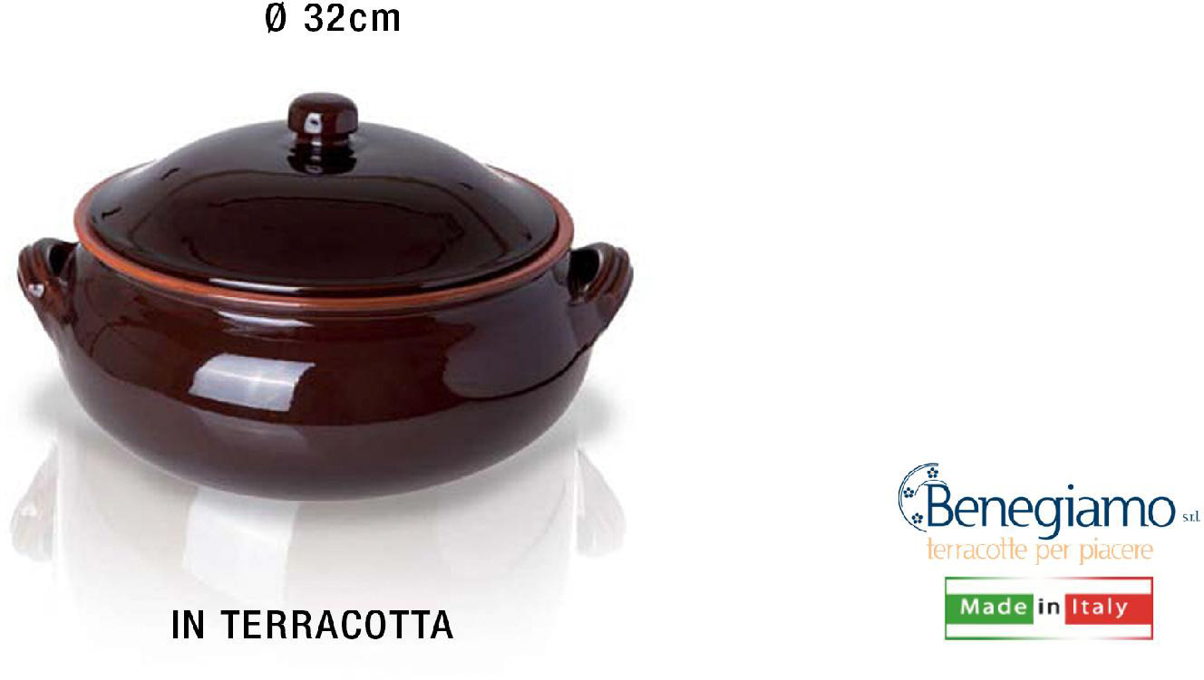 Benegiamo Tegame in Terracotta Utilizzabile in Forno cm 32 Premia