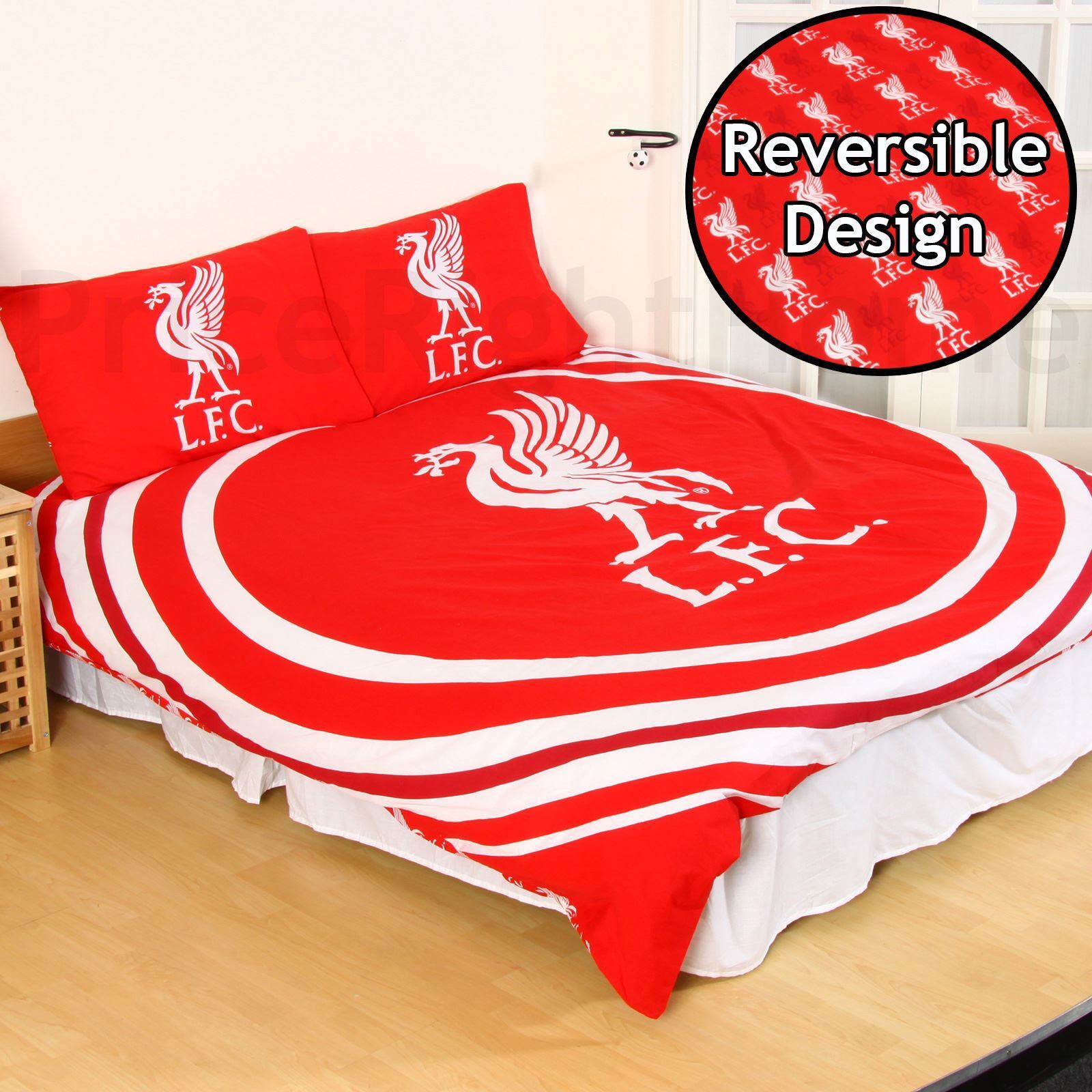 Set Di Copripiumino Doppio Liverpool FC Pulse Con Crest Del Club - Design 2 In 1