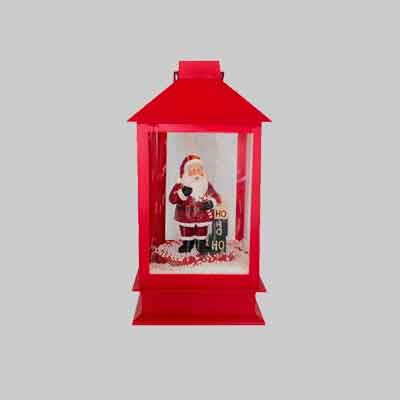 GIOSTRINA DI NATALE BABBO NATALE CON NEVE cm 15x15x32h
