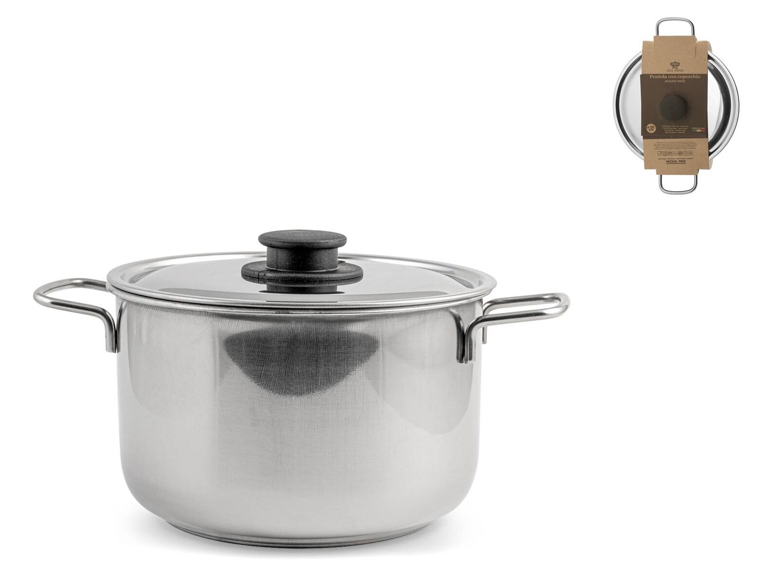 ROYAL NORFOLK Pentola Royal Inox Con Coperchio Cm20