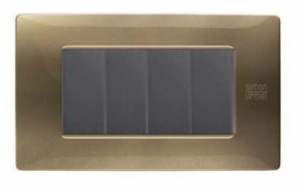 SIMON URMET NEA PLACCA 4 MODULI COLORE BRONZO 11804.BR