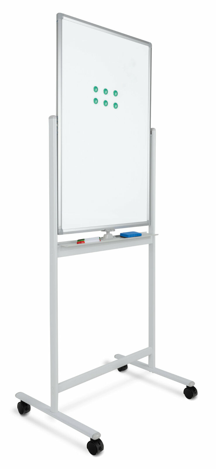 Lavagna Bianca Magnetica con Ruote Mobile Flipchart Doppia Superficie Ufficio