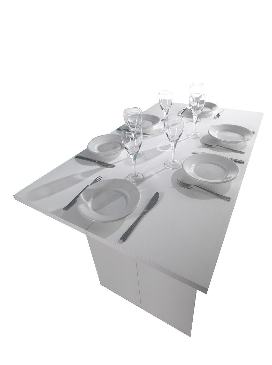 Consolle allungabile Tavolo legno MDF 120x35/70x75h cm Bianco Terraneo EL530