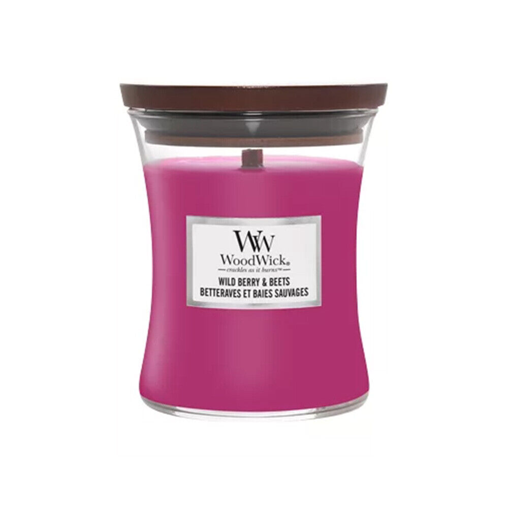 WOODWICK CANDELA CLESSIDRA MEDIA MEDIUM JAR WILD BERRY & BEETS PROFUMAZIONE CAS