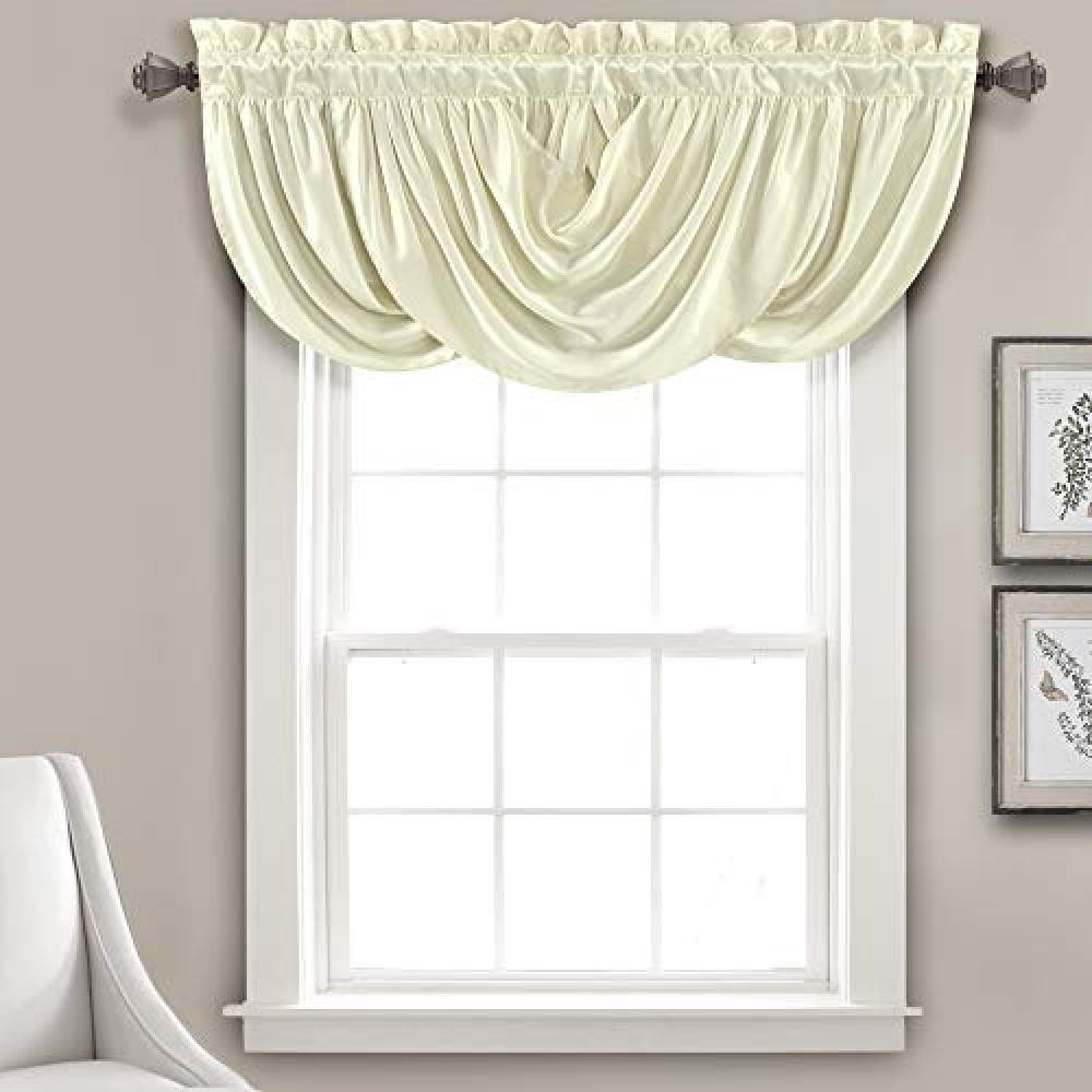 (TG. Valance) Lush Decor Lucia Valance, Ivory, Valance - NUOVO