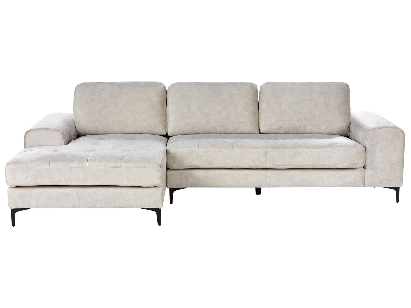 Divano angolare velluto beige chiaro lato destro KIRUNA