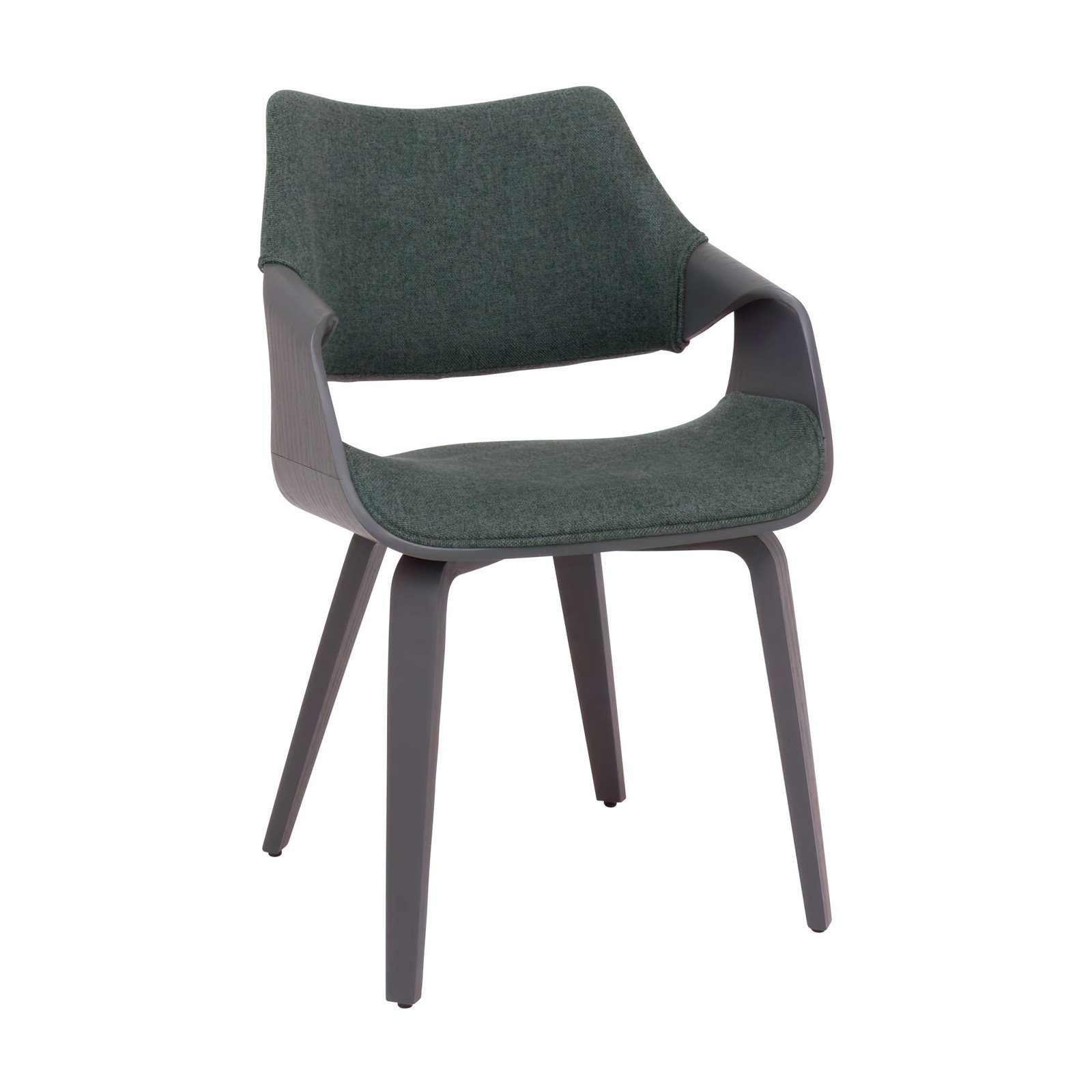 Austria Poltroncina Sedia 51x82x43 cm in legno Plywood e Tessuto Verde Salvia