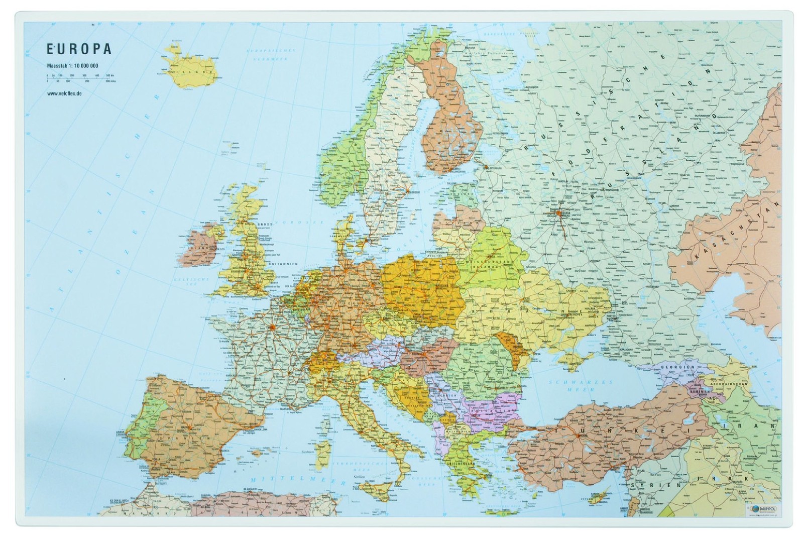 Veloflex 4673000 Desk Mat 40 x 60 cm Europe Map Map of Europe