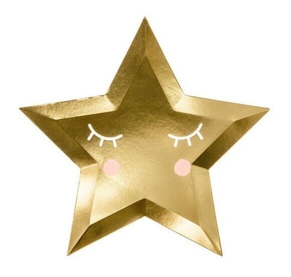 Piatti in carta sagomati Stella Oro 27 cm Little Star 6 pz
