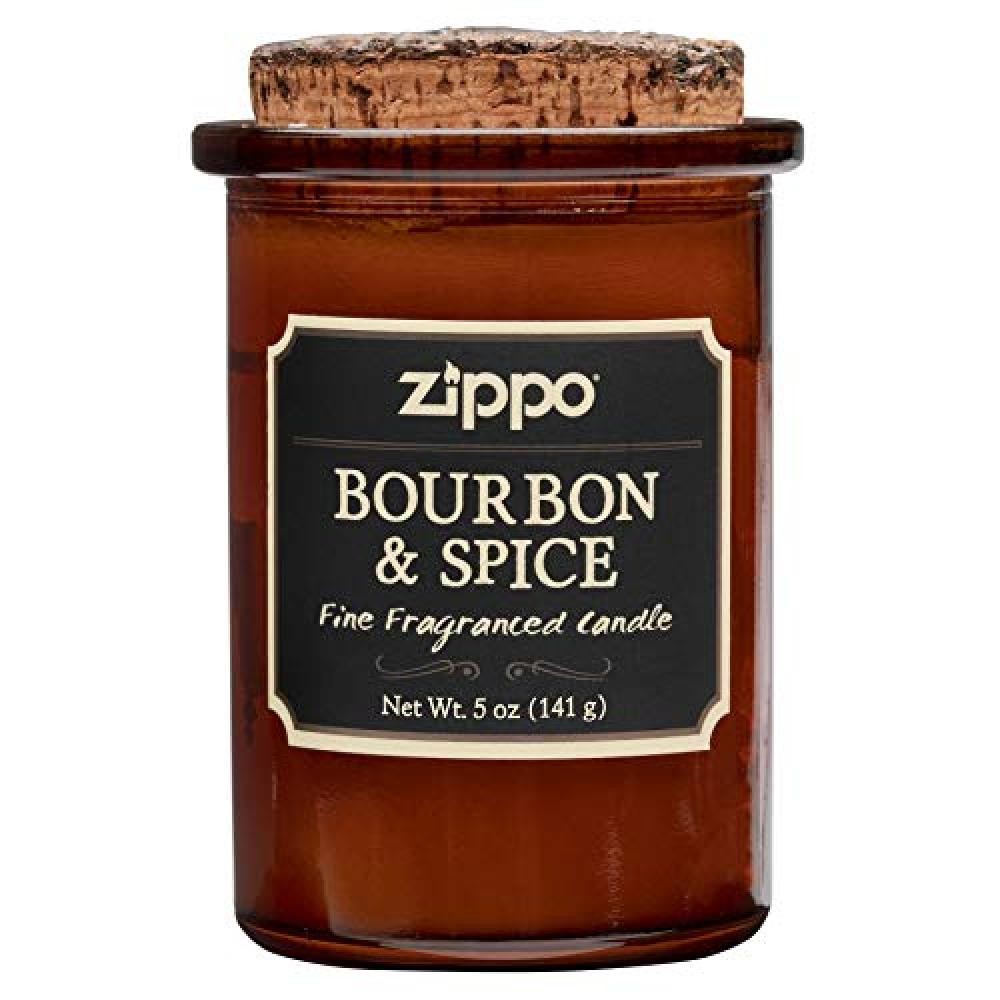 (TG. M) Zippo Spirit Candle, Bourbon & Spice, vetro marrone da farmacia, 7 cm -