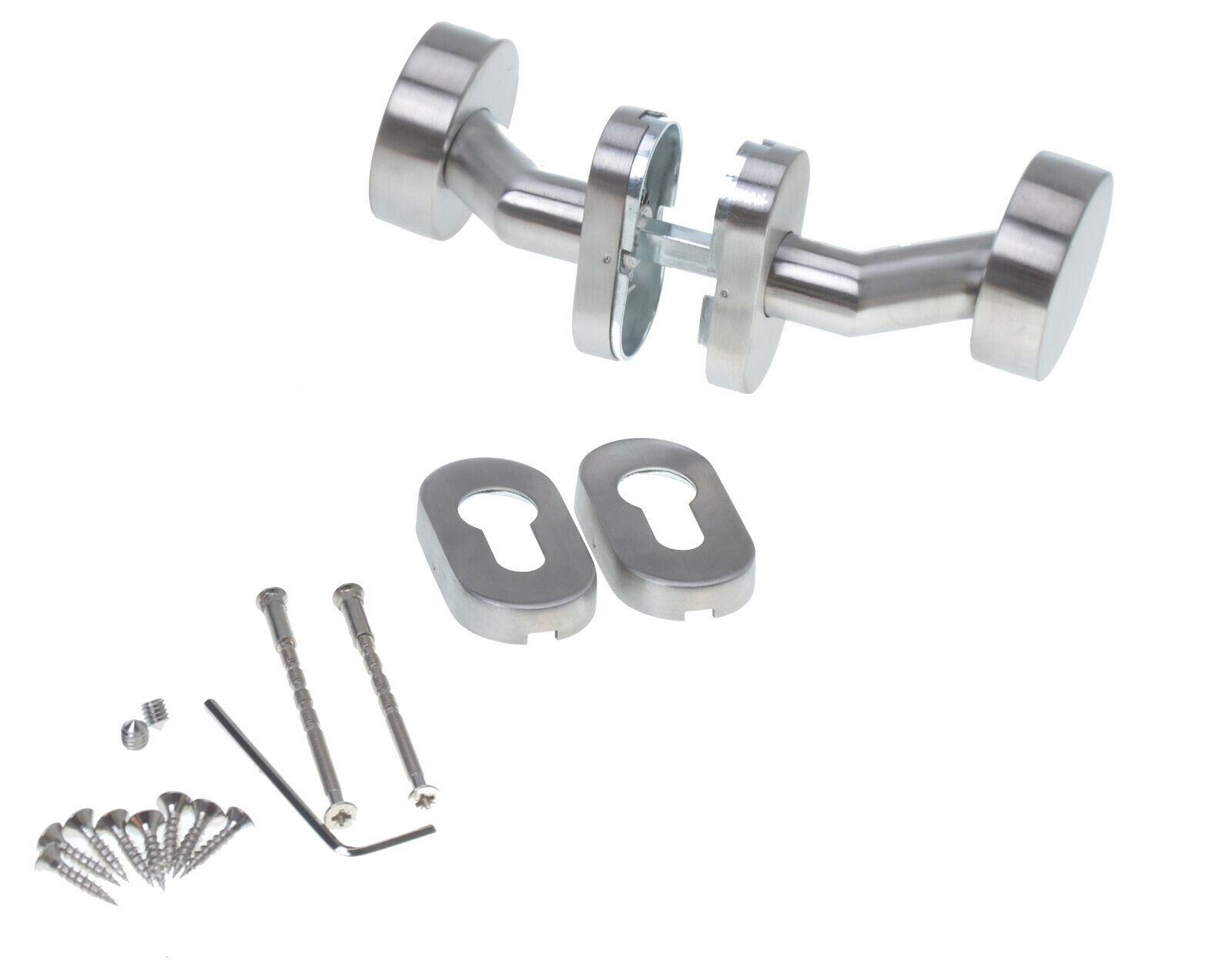 Aqbau Set 2x Maniglia Porta Acciaio Inox Forma Cilindrica Knauf Rosetta Pz