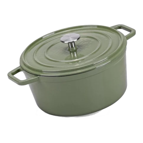 SET CASS.2M 24 CM+COP.CAST IRON NEW GREEN