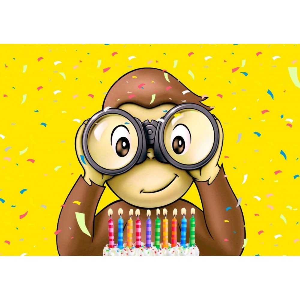 Cialda in Ostia Curioso come George per Decorazione di Torte per Compleanni e pe