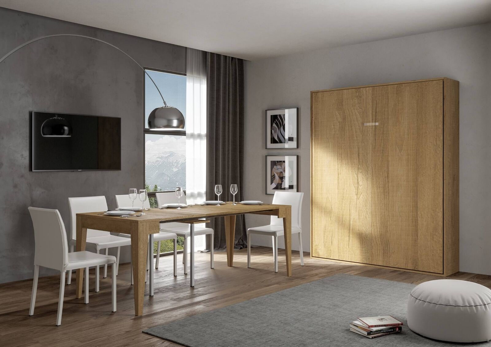 Itamoby Letto a scomparsa 160 verticale Kentaro Quercia Natura