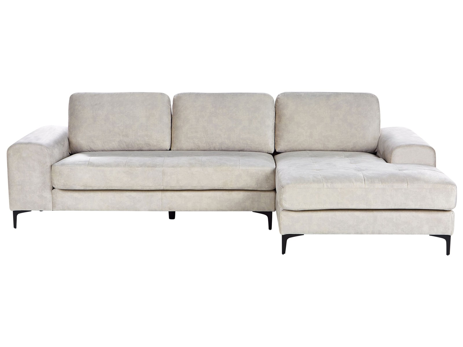 Divano angolare velluto beige chiaro lato sinistro KIRUNA