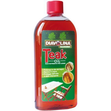 OLIO NUTRIENTE PER LEGNO TEAK OIL 500ml DIAVOLINA - PROLUNGA LA VITA DEL LEGNO
