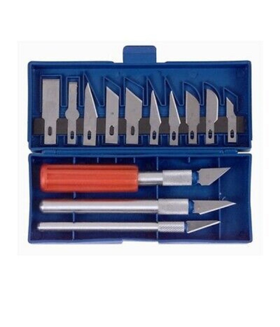 Kit Coltelli Per Balsa 16 Pezzi Lame Di Acciaio Taglia Balza Modellismo