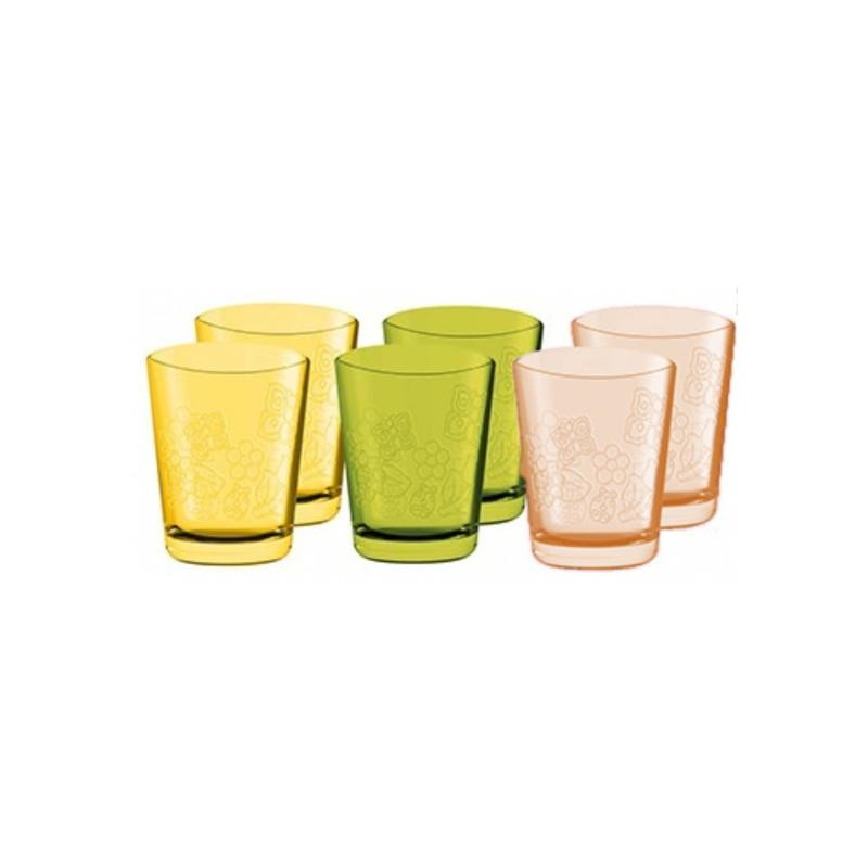 Bicchieri da acqua Thun in vetro colorato set 6 pezzi assortiti