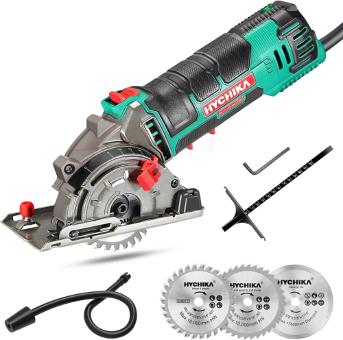 HYCHIKA Sega Circolare, 500W Mini Seghe Circolare 4500RPM, Profondità di...