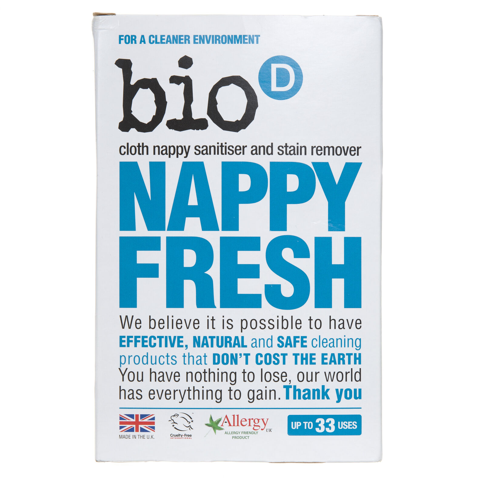 Bio-D Nappy Fresh Additivo in polvere antibatterico lavaggio dei pannolini 500 g