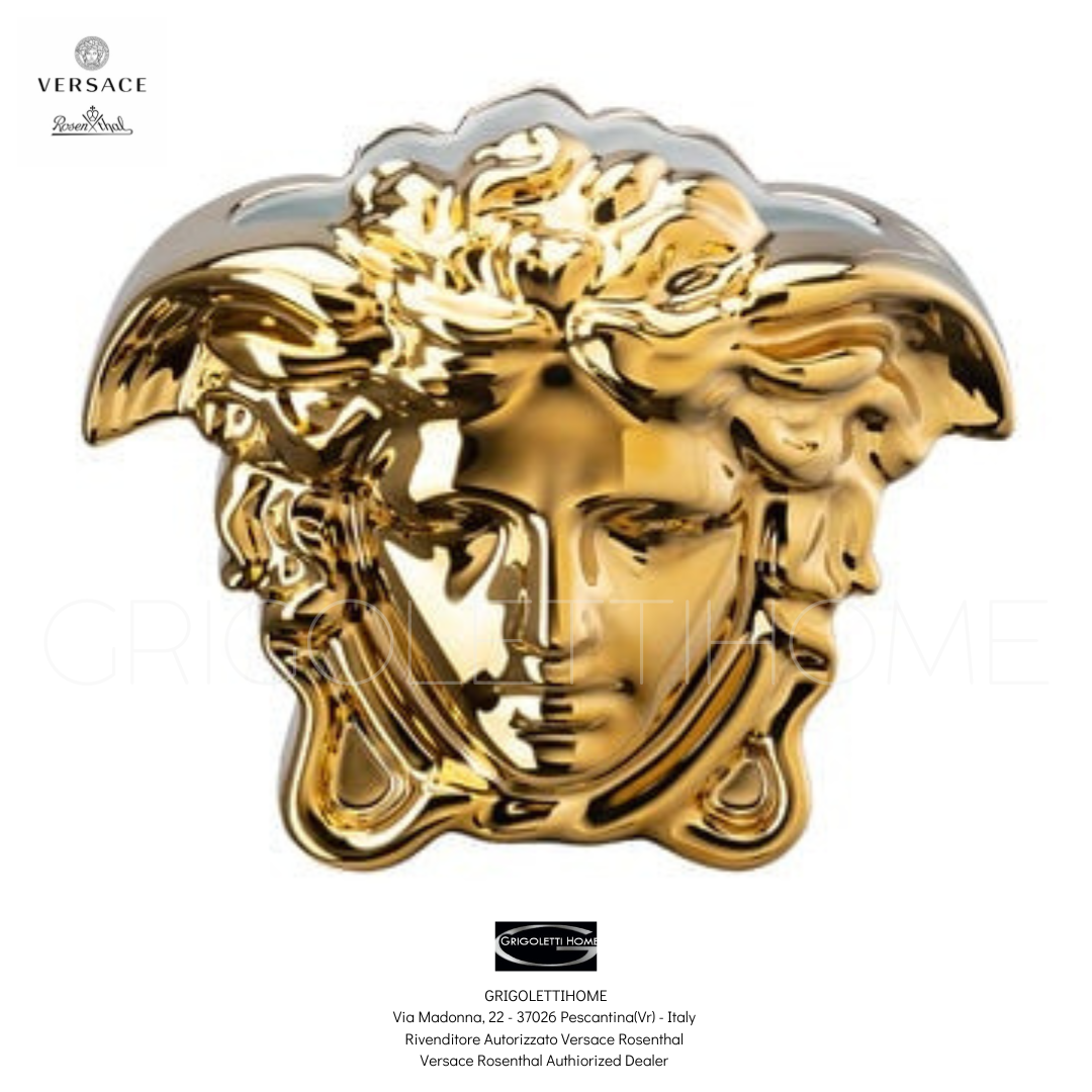 Versace Rosenthal - Medusa Grande Gold - Vaso - h cm 15 x ø cm 18,5