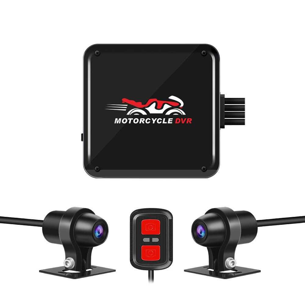 VSYSTO Moto Dash Cam Fotocamera per moto Doppia fotocamera 1080P (Y2T)