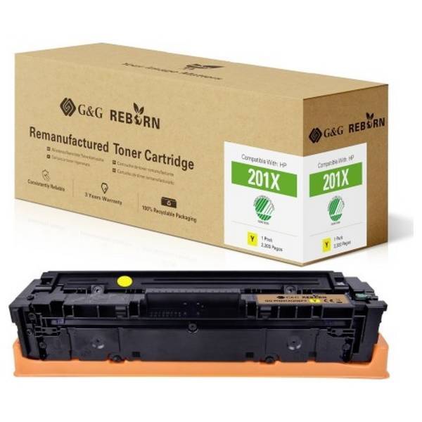 G&G 21259  Toner sostituisce HP 201X Compatibile Giallo 2300 pagine Reborn reman