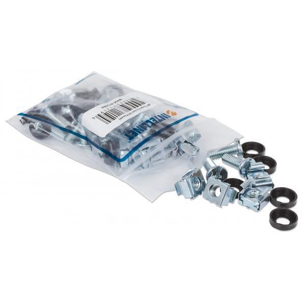 Intellinet Kit Set 20 Viti, 20 Dadi e 20 Rondelle per Montaggio Rack Silver