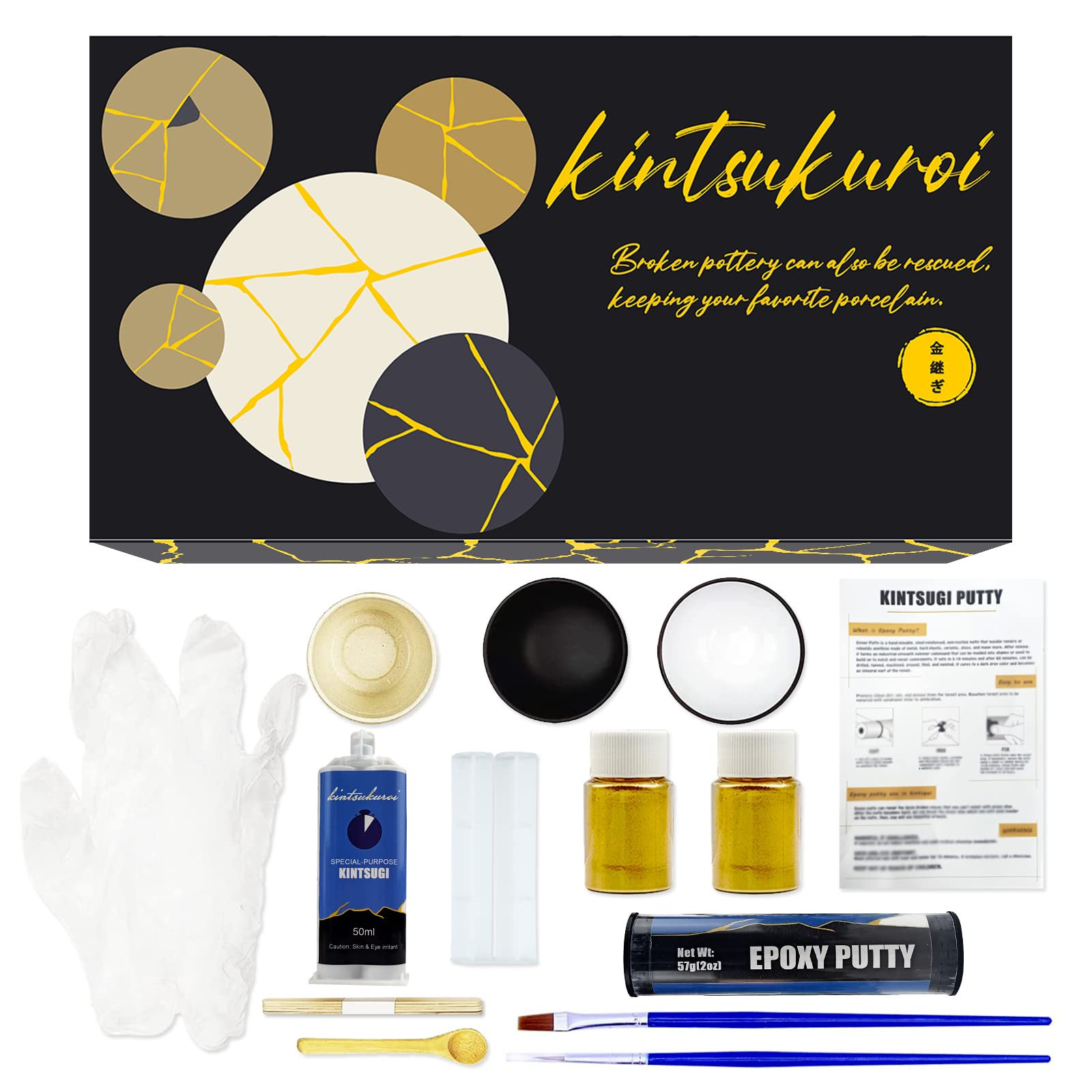 Kit di riparazione Kintsugi, Kintsugi Craft Ripara la tua significativa (W6b)