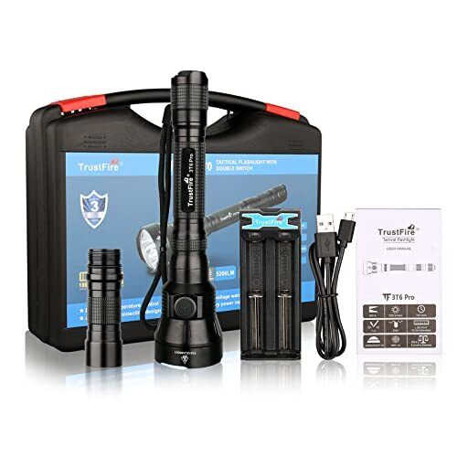 Torcia Da Caccia 5200 Lumen, TrustFire 3T6PRO Torcia LED Potente (K7g)