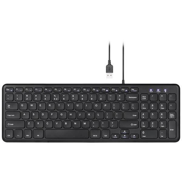 Perixx 11737  PERIBOARD-213 DE B USB Tastiera Tedesco, QWERTZ Nero