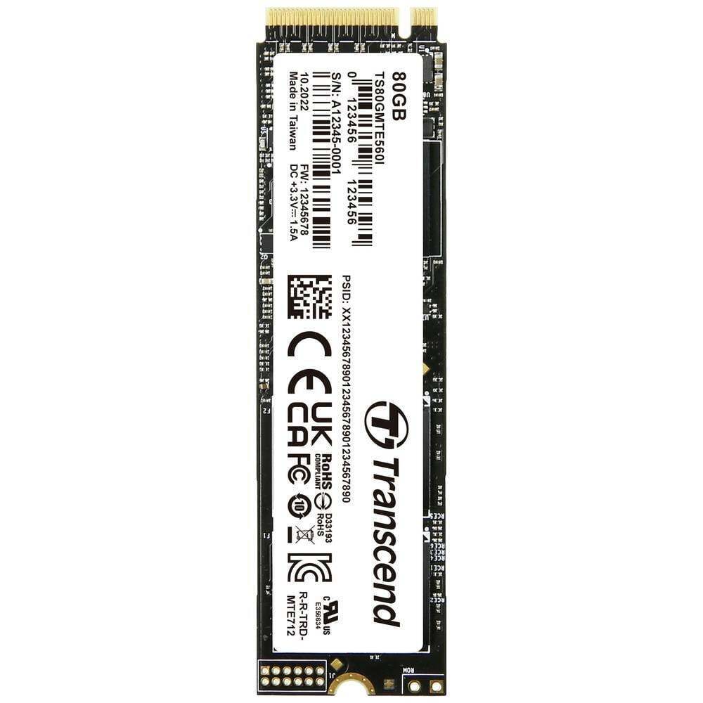 Transcend MTE560I 80 GB SSD interno NVMe/PCIe M.2 PCIe NVMe 4.0 x4 Industrial
