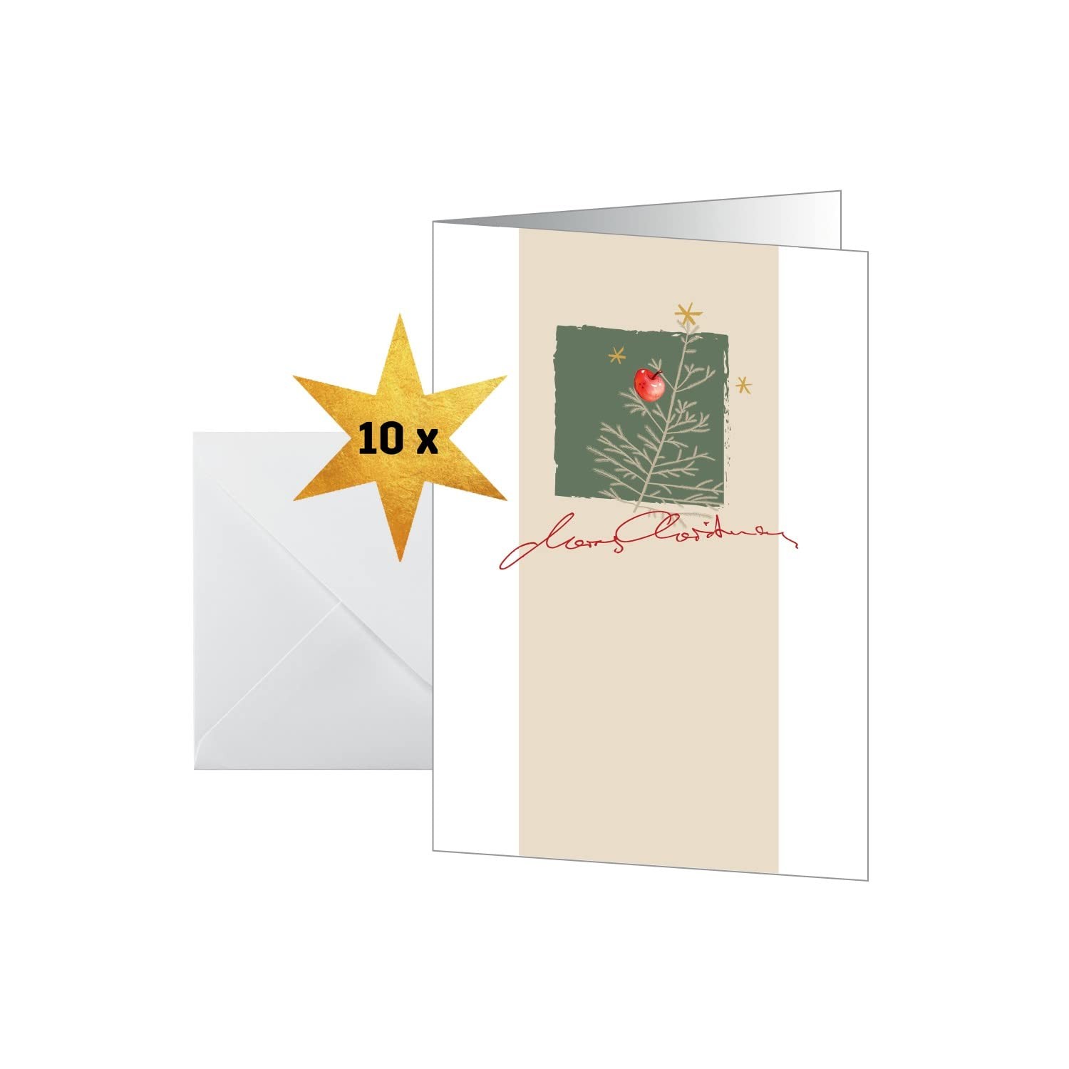 SIGEL DS073 Christmas Cards "Christmas with apples", A6, 10 cards incl. envelope